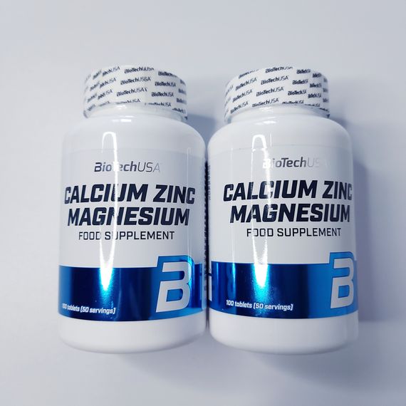 Calcium Zinc Magnesium Кальцій Цинк Магній - мінеральний комплекс BioTech 100 таблеток | Зображення 1