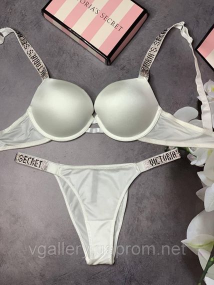 Стильний Комплект Купальник Victoria`s Secret, жіночі трусики та бюстгальтер - Білий, 90D | Зображення 4