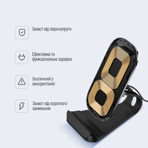 Зарядний пристрій бездротовий універсальний чорний CW-CHW31Q-BK ColorWay | Зображення 9