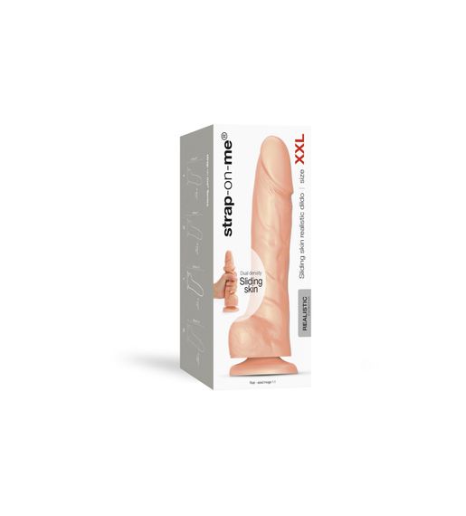 Реалістичний фалоімітатор Strap-On-Me Sliding Skin Realistic Dildo Vanille - XXL, ефект рухливої шкі | Зображення 7