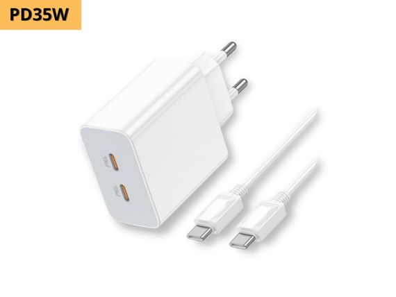 Мережевий зарядний пристрій блок живлення для телефону та планшета XPRO C108A PD35W+QC3.0 Type-C білий (33334-01) | Зображення 1