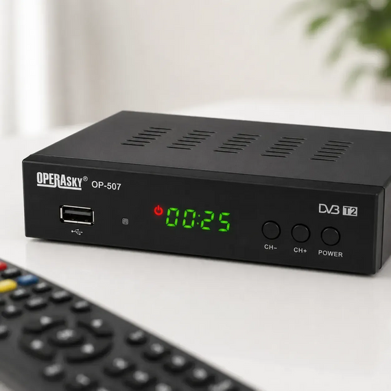 Цифровая приставка Т2 Operasky OP-507 для телевизора HDMI USB Wi-Fi IPTV ТВ тюнер цифровой эфирный ресивер Черный | Зображення 1
