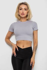 Футболка - топ женская в рубчик, цвет светло-серый, 238R58210