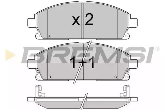 Колодки передні гальмівні Nissan X-Trail 01-13/Pathfinder 97-04 (sumitomo) (159x56x16,4), Bremsi (B | Зображення 2