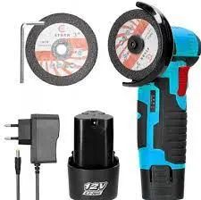 Профессиональная аккумуляторная болгарка Meterk 500W 12V, Угловая шлифовальная машина 76 мм на аккумуляторе, шлифмашина 19500 об/мин в кейсе Синяя | Зображення 3