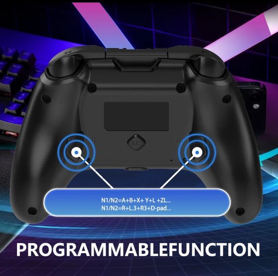 Бездротовий геймпад T-S102 Pro Bluetooth / 2.4G контролер з вібрацією, для Switch, PS3, Windows, Android, iOS, Steam - Black | Зображення 5