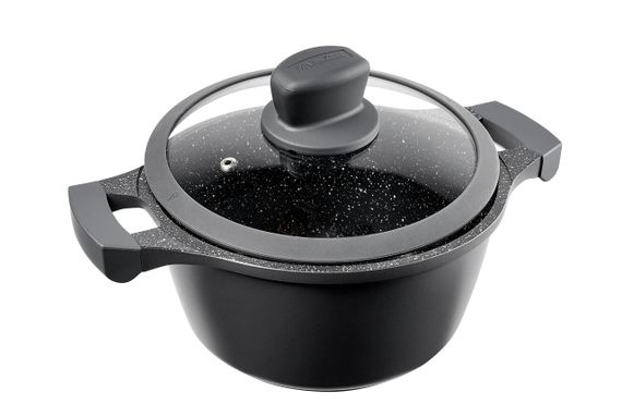 Кастрюля Vinzer Nitro Induction Line 50458, 3.8 л, 24 см, алюминиевая с крышкой и антипригарным покрытием