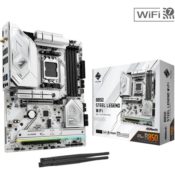 ASRock B850 Steel Legend WiFi (AM5/B850, 4*DDR5, 2xPCIex16, HDMI, 4xSATA,4xM.2, 2.5GLan, ATX) | Зображення 4