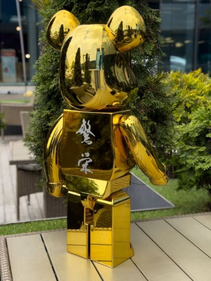 Bearbrick Gold Chrome дизайнерська статуетка ведмідь Беарбрік 70 см золотистий mb003 | Зображення 5
