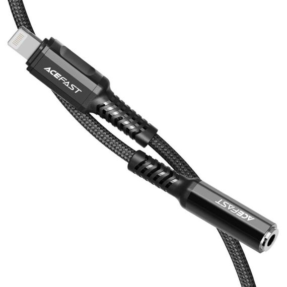 Кабель ACEFAST C1-05 Lightning to 3.5mm aluminum alloy headphones adapter cable Black | Зображення 1