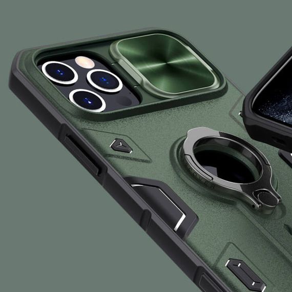 TPU+PC чохол Nillkin CamShield Armor (шторка на камеру) для Apple iPhone 15 Pro (6.1") Зелений | Зображення 5