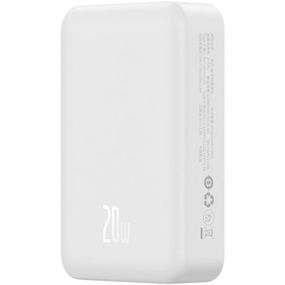 Портативний ЗП Power Bank Baseus EnerFill FM41 Mini Magnetic PD20W з БЗП 10000mAh (E0027T) Moon White