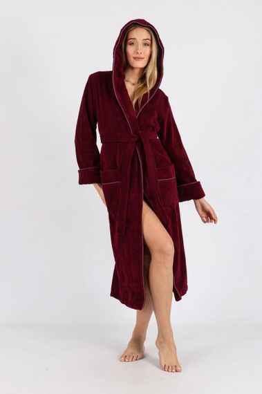 Женский халат Nusa 6890, бордовый M | Зображення 3