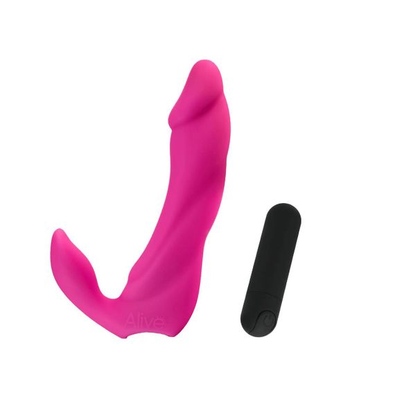 Вібратор вагінально-кліторальний Alive Bifun Pro, Pink, перезаряджуваний Sex Aura | Зображення 1