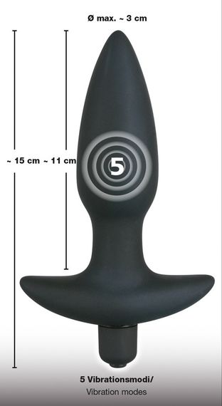 Анальна пробка - Black Velvet Vibrating Plug Medium sexstyle | Зображення 9