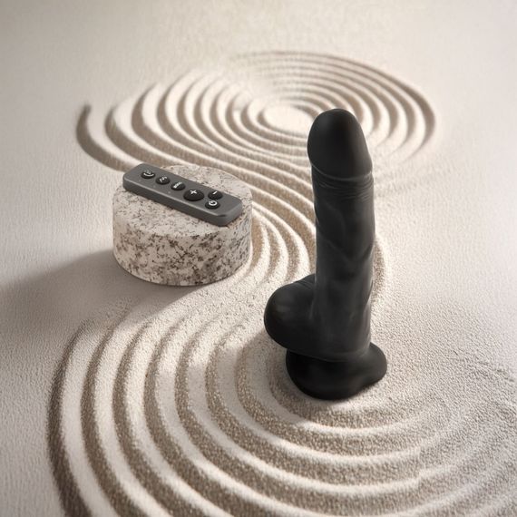 Фалоімітатор з вібрацією і ротацією Strap-On-Me Rotating & Vibrating Realistic Dildo - L - Vanilla, Чорний | Зображення 3