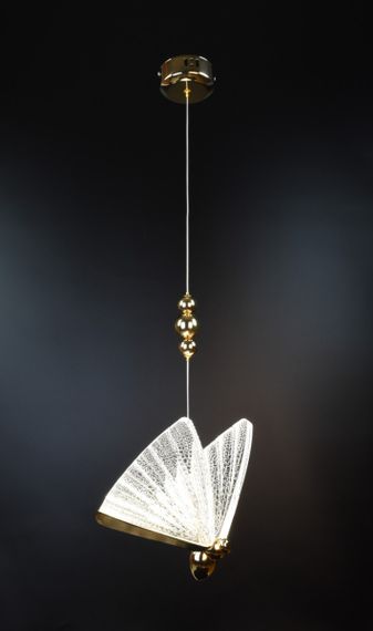 Люстра світлодіодна підвісна LED світильник для квартири на стелю лед 26050 Золото 30-120х22х16 см. | Зображення 1