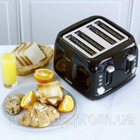 Стильний тостер на 4 скибочки Magio, Тостер електричний на 2 грінки для підсмажування хліба XZ-62 | Зображення 4