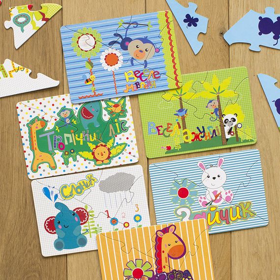 Дитячі навчальні пазли. Вивчаємо світ звірят 13203006 укр. мовою | Зображення 1