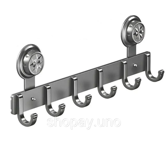 Вешалки на дверь металлические ЛОФТ черные Storage rack / Крючок с присосками металлический 38х12,5 см