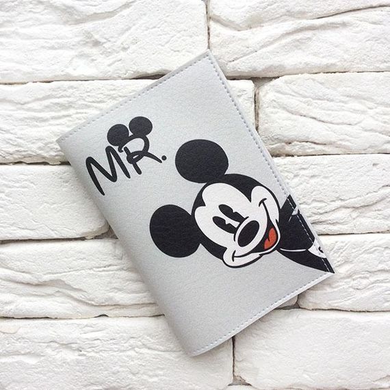 Обкладинка на паспорт Mikki Mouse (сірий)