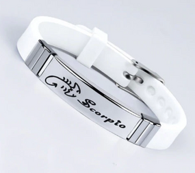 Силиконовый браслет Primo Zodiac - Scorpio (Скорпион) - White