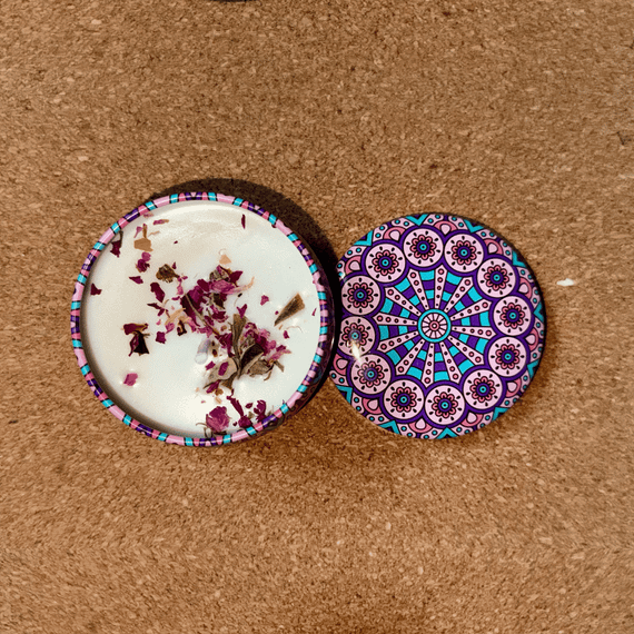 Аромасвічка з соєвого воску в металевій банці Лаванда 60г Без бренду 58589-4 | Зображення 2