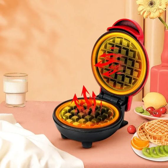 Вафельница мини для бельгийских вафель Mini Waffle Maker | Зображення 2