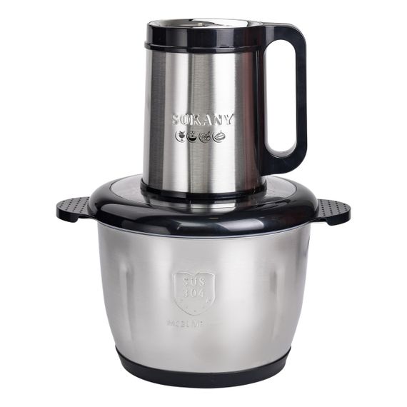 Чопер подрібнювач 800 Вт 4 леза з чашею на 2,5 літри м'ясорубка Sokany SK-06026 | Зображення 1