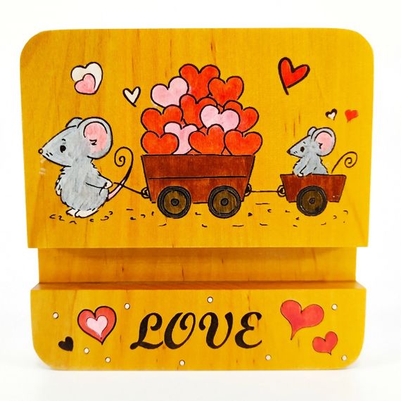 Підставка тримач для мобільного телефону, смартфона, планшета мишки love Майстерня містера Томаса 10х10 см