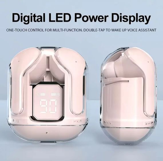 T2 TWS Беспроводные Bluetooth-наушники с цифровым дисплеем и Hi-Fi звуком. Чёрные Розовый | Зображення 4