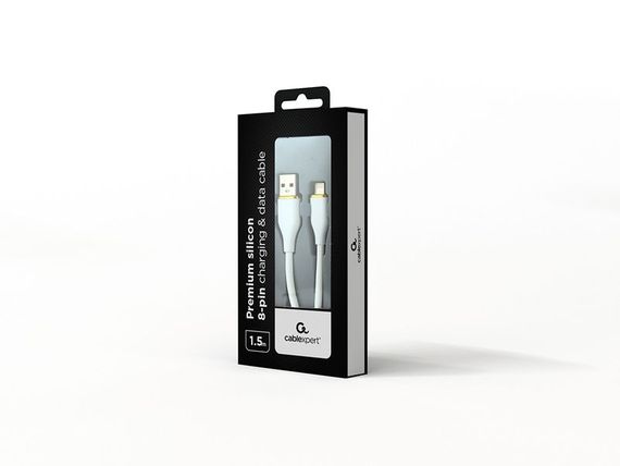 Кабель Cablexpert CC-USB2S-AM8PM-1.5M-W, USB 2.0 А-папа/Lightning, 1.5 м. | Зображення 1
