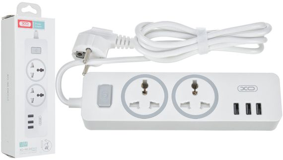Подовжувач мережі 2 розетки/3USB/1.8М XO WL04 білий (MAW-41695_407) | Зображення 2