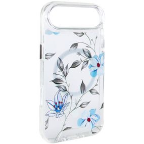 TPU+PC чохол Clear Garden with Magnetic Fit для Apple iPhone 17 Air (6.5") Blue Blossom
