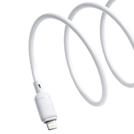 Дата кабель Baseus Silky Series OS Fast Charging USB to Lightning 2.4A (1m) (P1037770) Moon White | Зображення 2