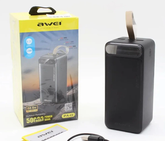 Мобильный аккумулятор (Power Bank) AWEI PA-13 50000 mAh 22.5W | Зображення 8