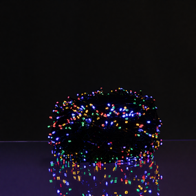 Новорічна гірлянда вулична 30 м 300 LED з сонячною батареєю чорний провід Мультиколір SB300L30MBML