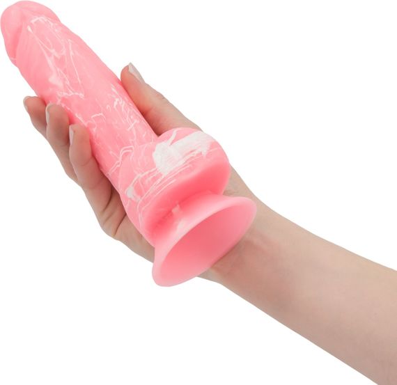 Фалоімітатор, що світиться у темряві, ADDICTION - BRANDON - 7.5 "- PINK G.I.D. / W PB, 19 см, силіко | Зображення 5
