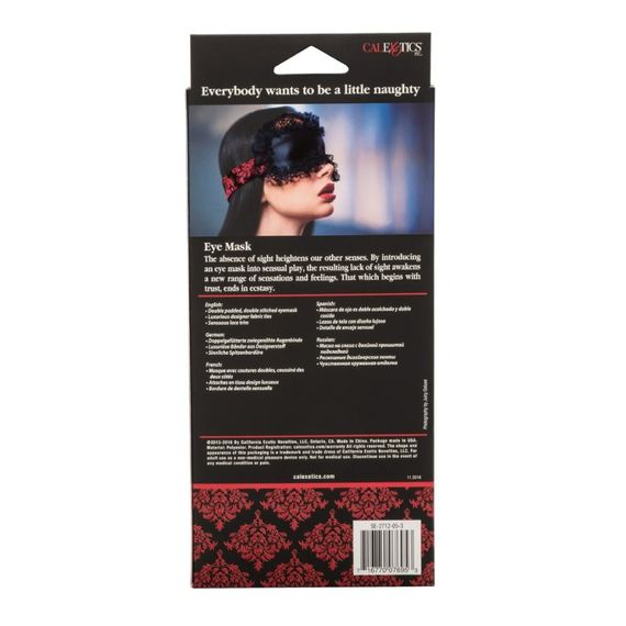 Маска на очі з мереживом та стрічками у візерунок Scandal California Exotic чорно-червона | Зображення 7