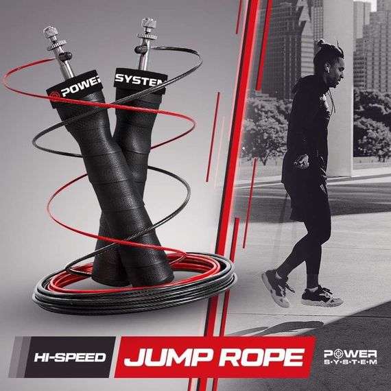 Скакалка швидкісна Power System PS-4079 Hi-Spedd Jump Rope Black (3m.) | Зображення 7