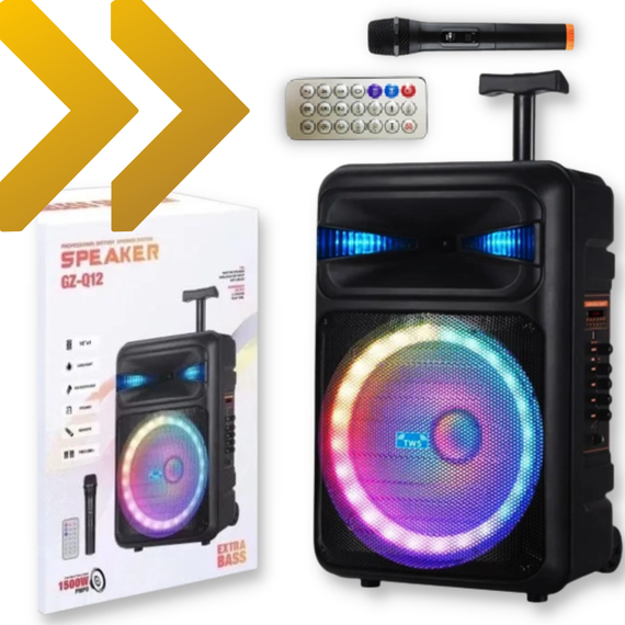 Акустична портативна система XPRO GZ-Q12 з пультом 12'x1 з підсвічуванням 30W(MER-15675_2269)