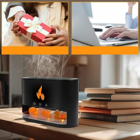 Лампа зволожувач повітря Docsal Flame 3в1 із соляним камінням | Зображення 2