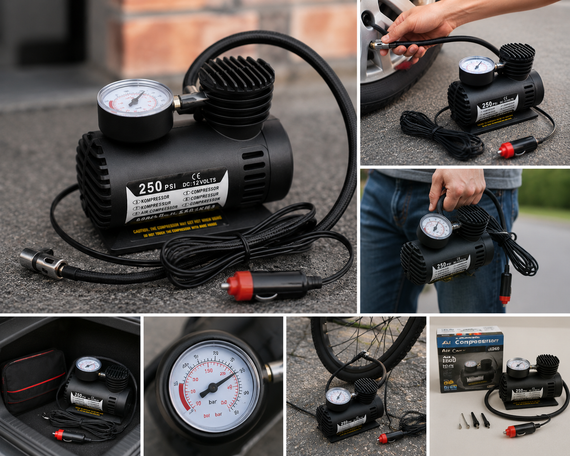 Автомобильный компрессор Air Pump Ji030 12V / Компрессор для шин / Насос электрический от прикуривателя | Зображення 2