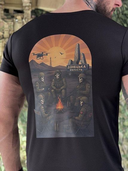 Тактическая потоотводящая футболка  Донецька область black ДЛ7401 | Зображення 1
