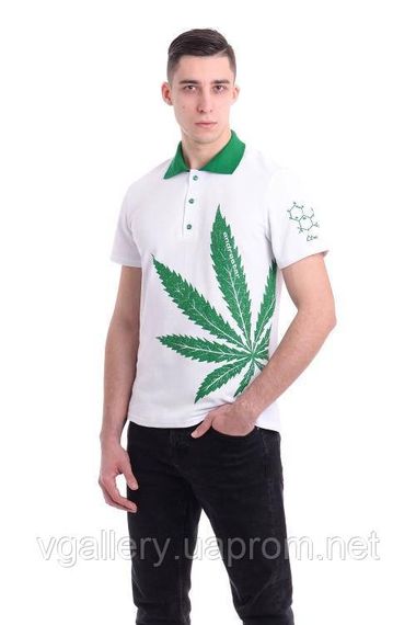 Футболка чоловіча ПОЛО - CANNABIS з коротким рукавом
