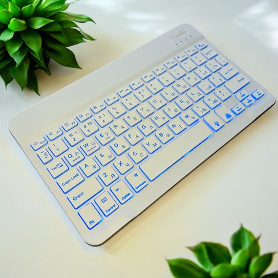 Бездротова клавіатура Primo KB02 Bluetooth з підсвічуванням - White | Зображення 4