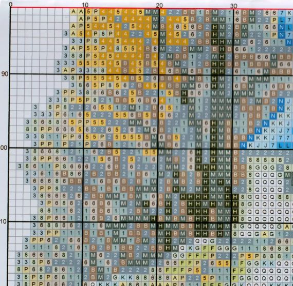 Набор для вышивания по нанесённой на канву схеме "Blue castle". AIDA 14CT printed 32*37 см | Зображення 4