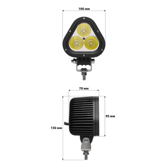 Комплект світлодіодних LED фар JR-35W CREE chip направлене світло трикутна (SPOT+FLOOD) 12/24V | Зображення 2