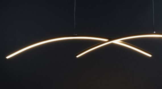 Люстра світлодіодна підвісна LED світильник для квартири на стелю лед 27843 Чорний 20-150х6х100 см. | Зображення 5