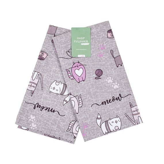 Набір рушників Home Line 65308 Україна 40x60  Бавовна Принт, Фіолетовий